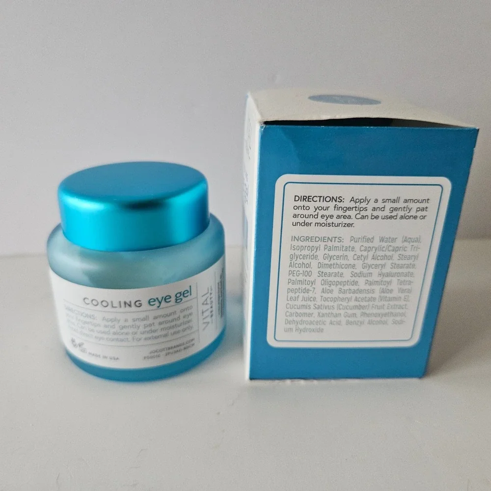 Cooling Eye Gel Vital Beauty - NEW 1oz - Hyaluronic Acid Cucumber Moisture Boost